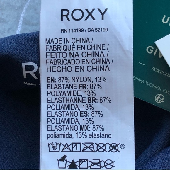 Roxy Beach Classics Hipster Swim Bikini Bottoms Blue Size XL - Picture 6 of 10